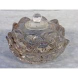 CHINESE CRYSTAL LOTUS FLOWER SHAPED BOWL WITH LID,