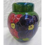 MOORCROFT ANEMONE LIDDED GINGER JAR,