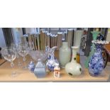 SELECTION OF PORCELAIN & CRYSTAL INCLUDING VASES,