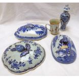 BLUE & WHITE CHINESE PORCELAIN VASE WITH 4 CHARACTER KANGXI - STYLE MARK,