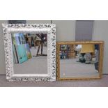 TWO FRAMED MIRRORS LARGEST 75 X 65 CMS
