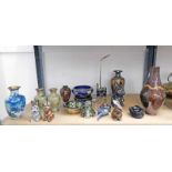 SELECTION OF VARIOUS CLOISONNE WARE INCLUDING VASES ,