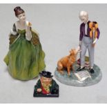 2 ROYAL DOULTON FIGURES: YOUNG MASTER HN2872 & FLEUR HN2368 AND A ROYAL DOULTON BUST TONY WELLER