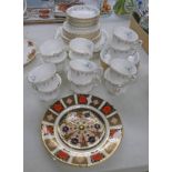 ROYAL ALBERT 'MEMORY LANE' PATTERN TEA SET TOGETHER WITH ROYAL CROWN DERBY OLD IMARI PATTERN PLATE