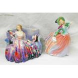 2 ROYAL DOULTON FIGURES : SWEET AND TWENTY HN1549 & AUTUMN BREEZES HN1911 Condition