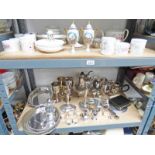 SELECTION OF VARIOUS SILVER PLATED WARE TO INCLUDE CANDLESTICKS,