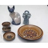 ROYAL COPENHAGEN SIAMESE CAT NO 142 - 20 CM TALL, NYMOLLE ANGEL CANDLESTICK HOLDER,