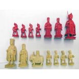 SELECTION OF STAINED IVORY ORIENTAL FIGURES. TALLEST - 7.