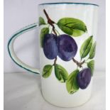 WEMYSS WARE TANKARD DECORATED WITH PLUMS SIGNED IN GREEN TO BASE - 16.