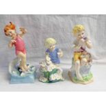 THREE ROYAL WORCESTER PORCELAIN FIGURES: MAY,