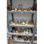 SELECTION OF VARIOUS PORCELAIN SILVER PLATED WARE ETC INCLUDING 4 PIECE TEASET ART DECO GLASS &