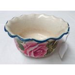 WEMYSS WARE CABBAGE ROSES BOWL WITH GREEN MARK TO BASE - 17CM DIAMETER