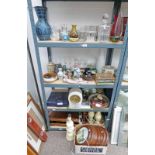 VARIOUS GLASSWARE, ETC, TO INCLUDE CUT GLASS, CRYSTAL DECANTERS, CANTEEN OF CUTLERY,