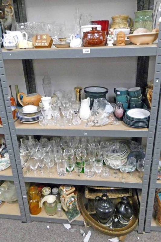 SELECTION OF VARIOUS PORCELAIN, CRYSTAL ETC INCLUDING WINE GLASSES, VASES,