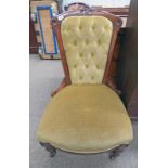19TH CENTURY MAHOGANY LADIES CHAIR WITH TURNED SUPPORTS