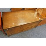 20TH CENTURY OAK LINEN BOX 47 CM TALL X 49 CM DEEP X 100 CM WIDE