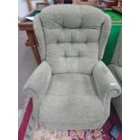 GREEN RECLINING ARMCHAIR