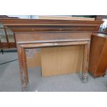 EARLY 20TH CENTURY PINE FIRE SURROUND 164 CM TALL X 215 CM WIDE