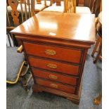 MAHOGANY 4 DRAWER BEDSIDE CHEST