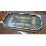 EARLY 20TH CENTURY ARTS & CRAFTS TRAY WITH FLORAL DECORATION