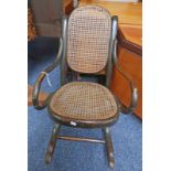 THONET BENTWOOD CHILDS BERGERE ROCKING CHAIR 58CM TALL