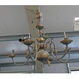 20TH CENTURY BRASS CHANDELIER WITH 6 BRANCHES