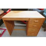 MAHOGANY DESK WITH 4 DRAWERS TO ONE SIDE,