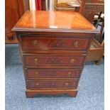 MAHOGANY 4 DRAWER CHEST 70CM TALL 48CM DEEP