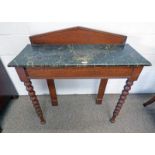 19TH CENTURY PINE SIDE TABLE ON BARLEY TWIST SUPPORTS..