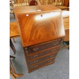 MAHOGANY BUREAU WITH FALL FRONT OVER 4 DRAWERS 99 CM TALL