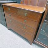 LATE 19TH CENTURY INLAID MAHOGANY CHEST OF 2 SHORT OVER 3 LONG DRAWERS