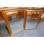 2 GILT FRAMED MIRRORS WITH BEVELLED EDGES