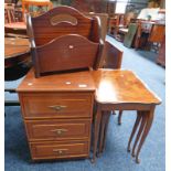 WALNUT NEST OF 4 TABLES,