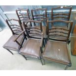 SET OF 6 OAK DINING CHAIRS INCLUDING 2 ARMCHAIRS & MATCHING SIDEBOARD