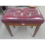 LEATHER TOPPED STOOL WITH LIFT UP LID,