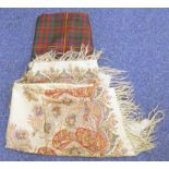 LENGTH OF TARTAN MATERIAL & SHAWL