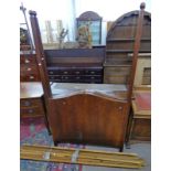 20TH CENTURY MAHOGANY 4 POSTER SINGLE BED ENDS