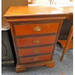 20TH CENTURY MAHOGANY CHEST OF 4 DRAWERS ON BRACKET SUPPORTS