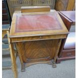 MAHOGANY DAVENPORT DESK WITH SLOPING LIFT UP TOP & 4 DRAWERS