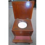19TH CENTURY STEP COMMODE WITH LIFT UP TOP AND TURNED SUPPORTS 42CM TALL