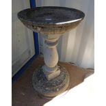 CONCRETE BIRD BATH WITH COLUMN 73 CM TALL