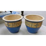 PAIR OF POTTERY GARDEN FLOWER POTS - 31 CM TALL