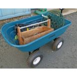 COBRA CART WITH A SELECTION OF TOOLS AND BASKETS Condition Report: 95cm long,