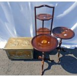 PAIR OF INLAID MAHOGANY WINE TABLES,