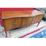 MAHOGANY SIDEBOARD WITH BOXWOOD INLAY THE 3 CENTRALLY SET DRAWERS FLANKED BY THE 2 PANEL DOORS ON