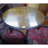 20TH CENTURY MAHOGANY 2 TIER CIRCULAR COFFEE TABLE WITH BARLEY TWIST SUPPORTS & BERGERE UNDERTEIR -