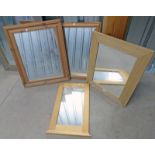 2 PINE FRAMED MIRRORS,