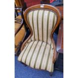 EARLY 20TH CENTURY MAHOGANY LADIES CHAIR ON SHAPED SUPPORTS