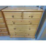 PINE CHEST OF 2 SHORT OVER 3 LONG DRAWERS