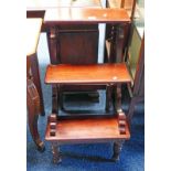 20TH CENTURY MAHOGANY LIBRARY STEPS ON TURNED SUPPORTS